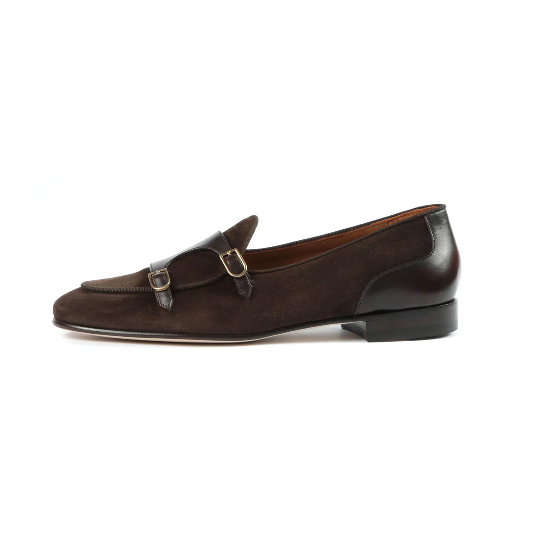 Santoni Brown Double Monk Strap Shoes