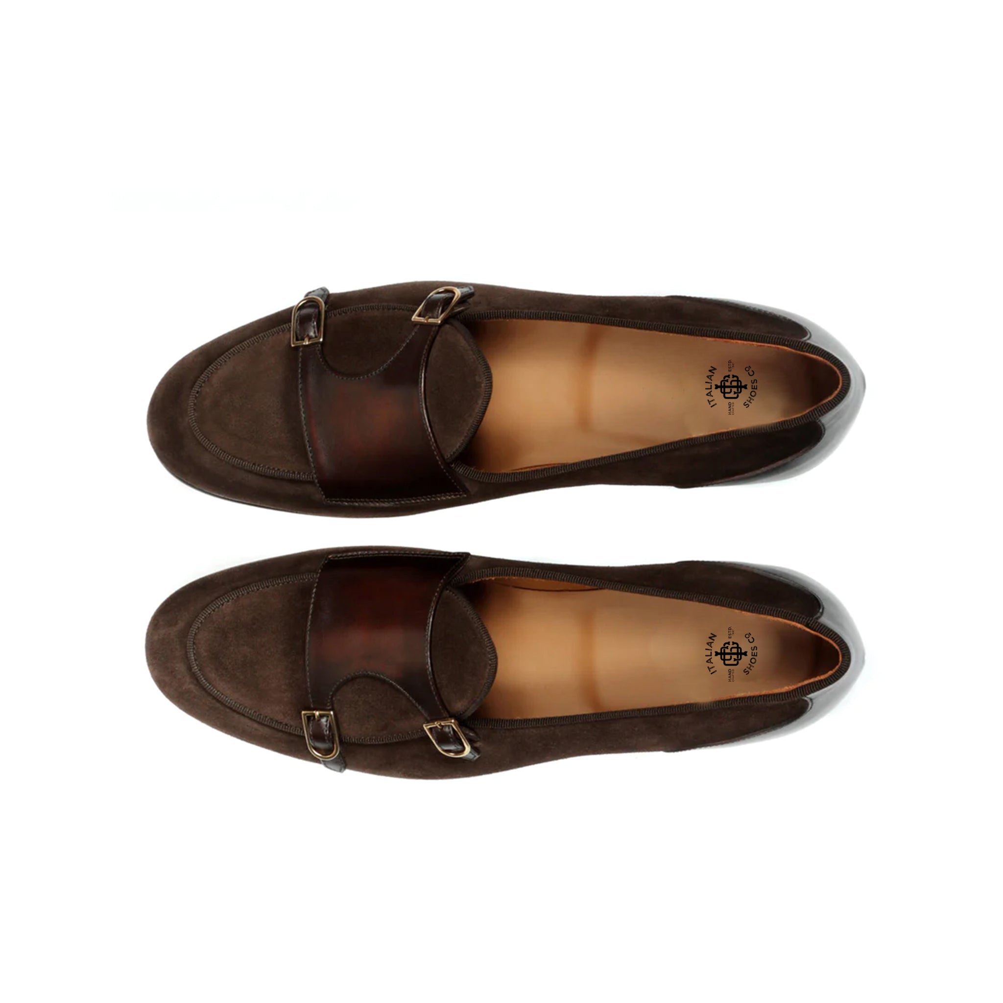 Santoni Brown Double Monk Strap Shoes