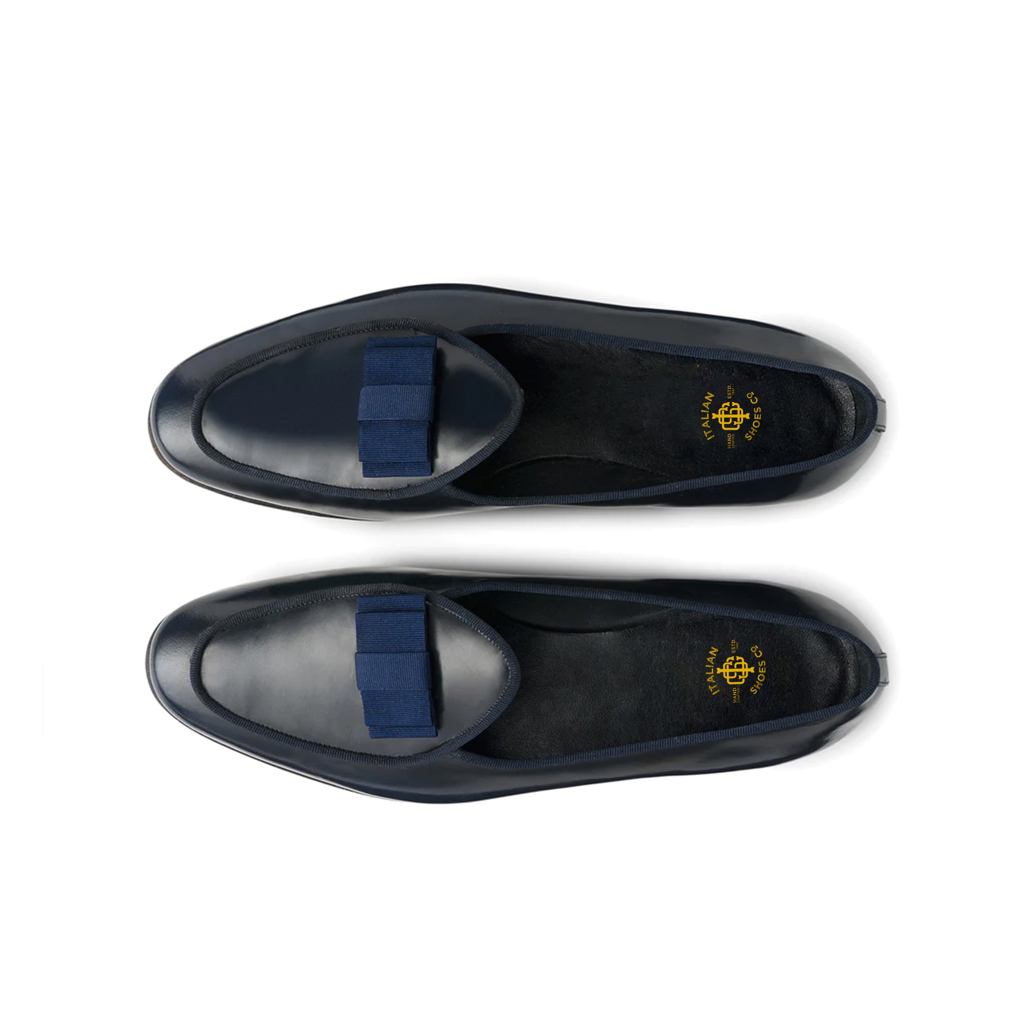 Navy Slip-On Leather Loafers