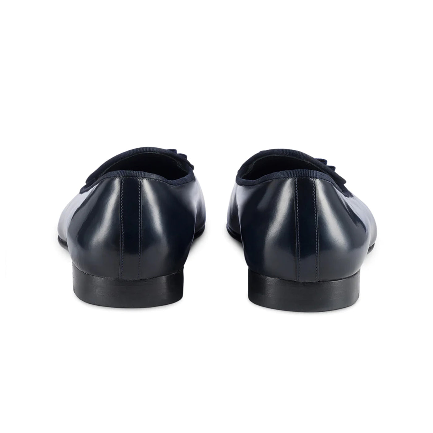 Navy Slip On Leather Loafers