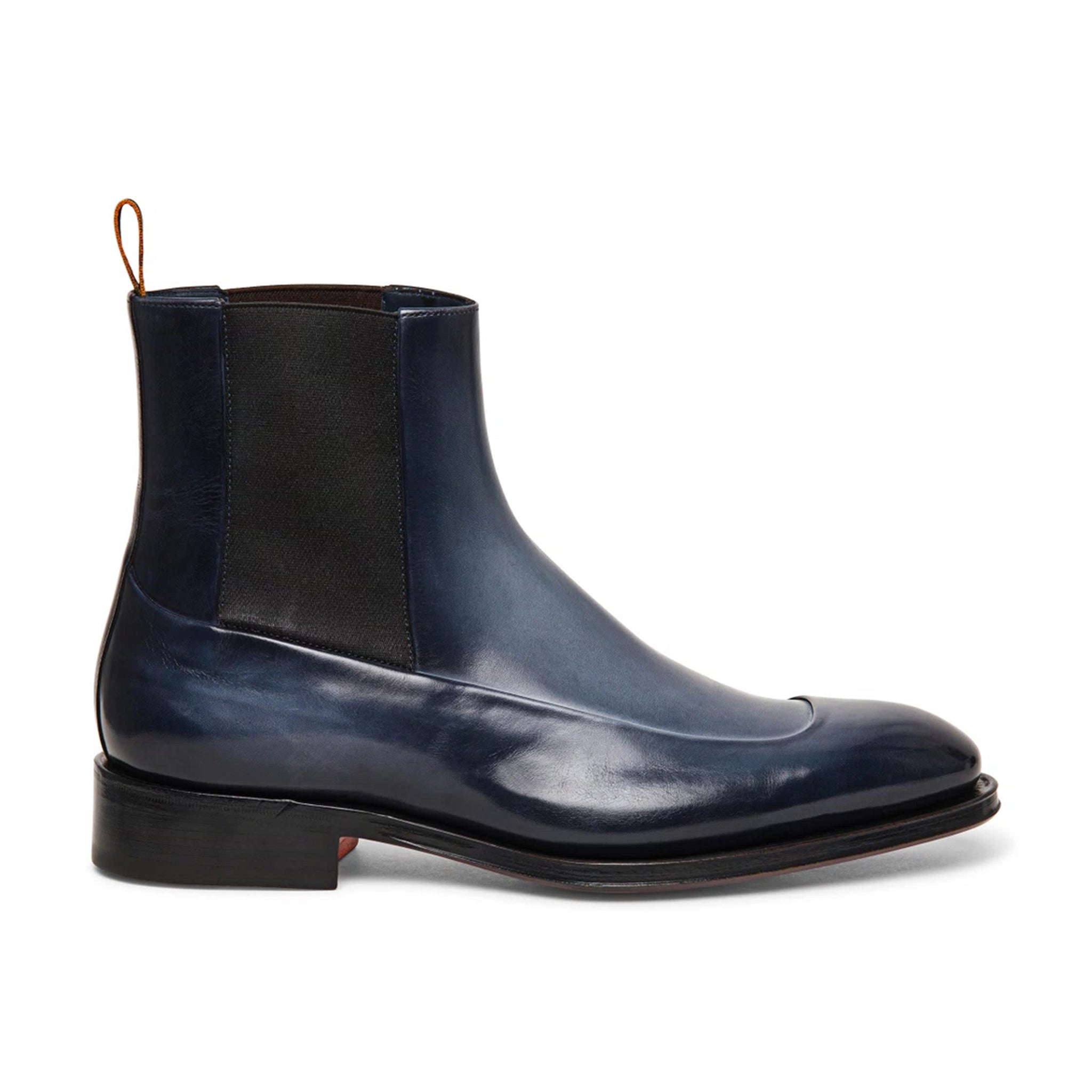 Men's Blue Leather Chelsea Boots