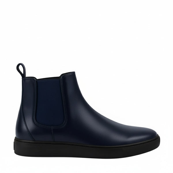 Orlando Leather Chelsea Sport Boots - Navy Blue
