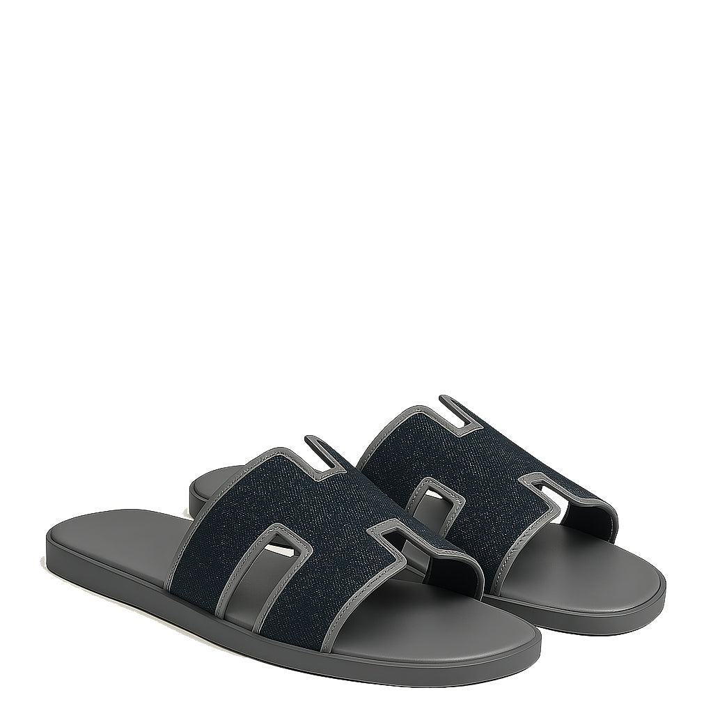 Haven Textured H Style Dual Slip On in Canvas Blue and Beige