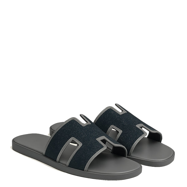 Haven Textured H Style Dual Slip On in Canvas - Canvas Blue / Grey