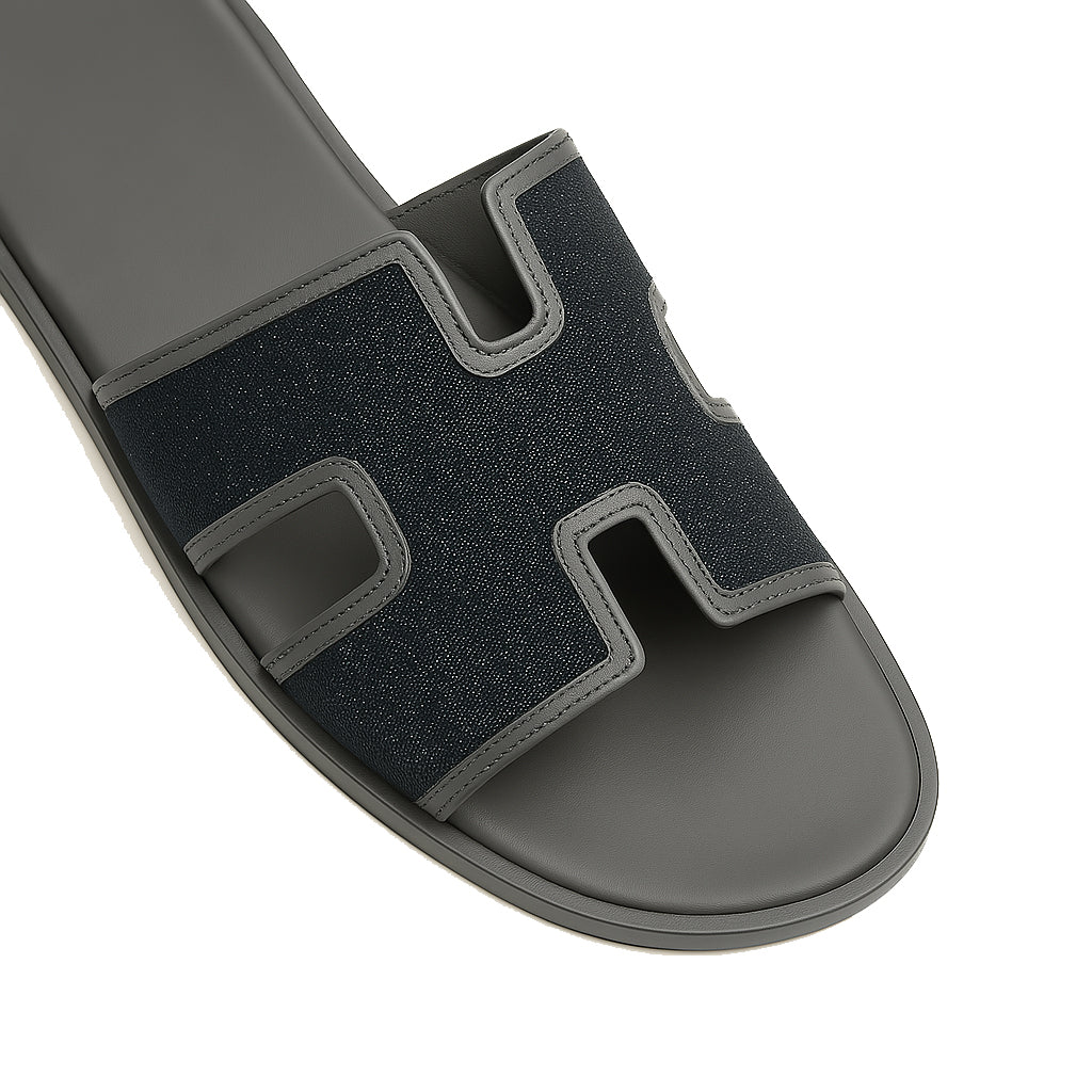 Haven Textured H Style Dual Slip On in Canvas Blue and Beige