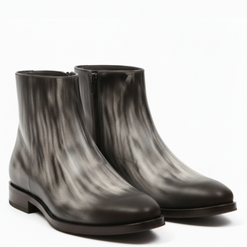 Italian Luxury Gradient Leather Chelsea Boots