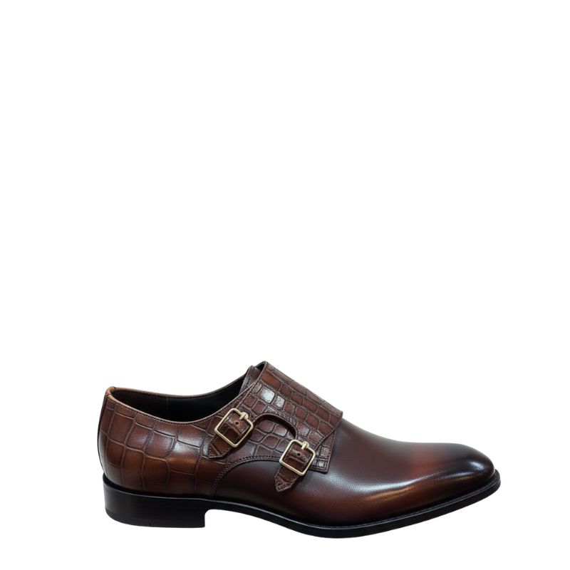 Elite Croco Double Monk Shoes
