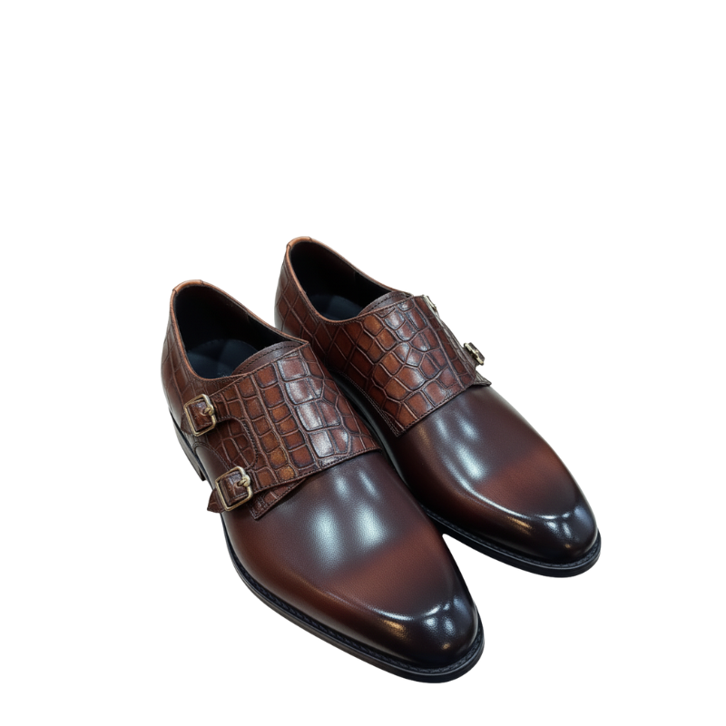 Elite Croco Double Monk Shoes