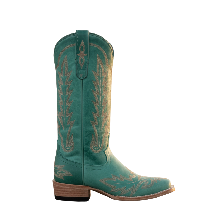 Women's Turquiose Square Toe Cowboy Boots