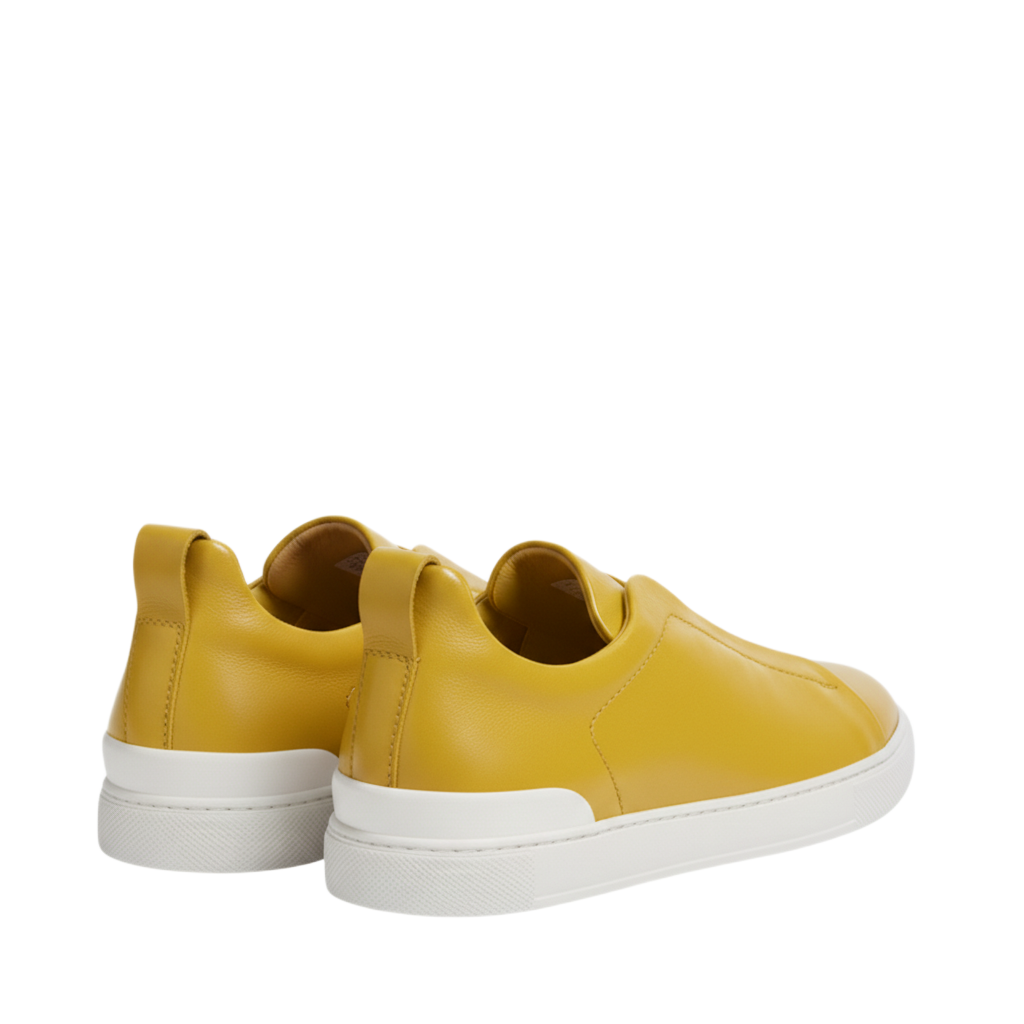 Luxury Edition Triple Stitch Leather Tan Sneaker for Men's