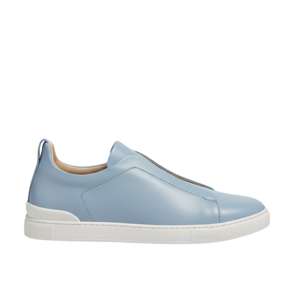 Luxury Edition Triple Stitch Leather Sneaker for Mens - Light Blue