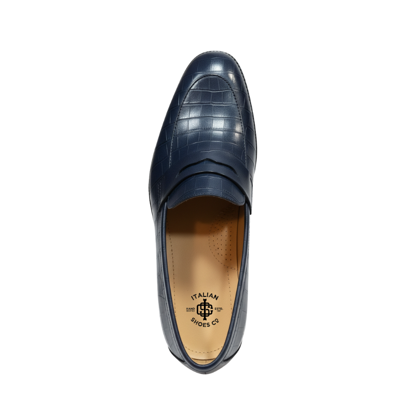 Midnight Croco Textured Luxe Loafers