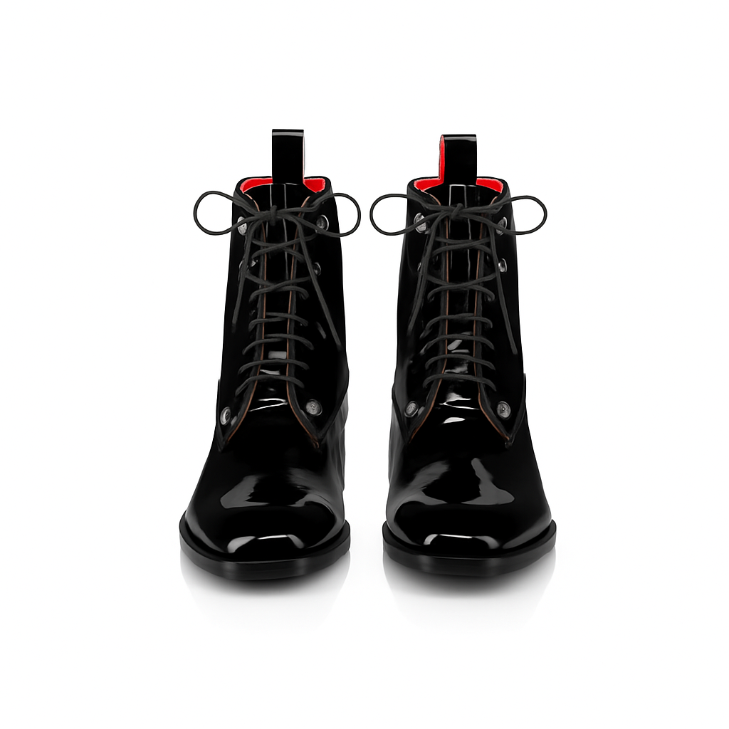 Italian Lace-up Leather Ankle Boots for Men