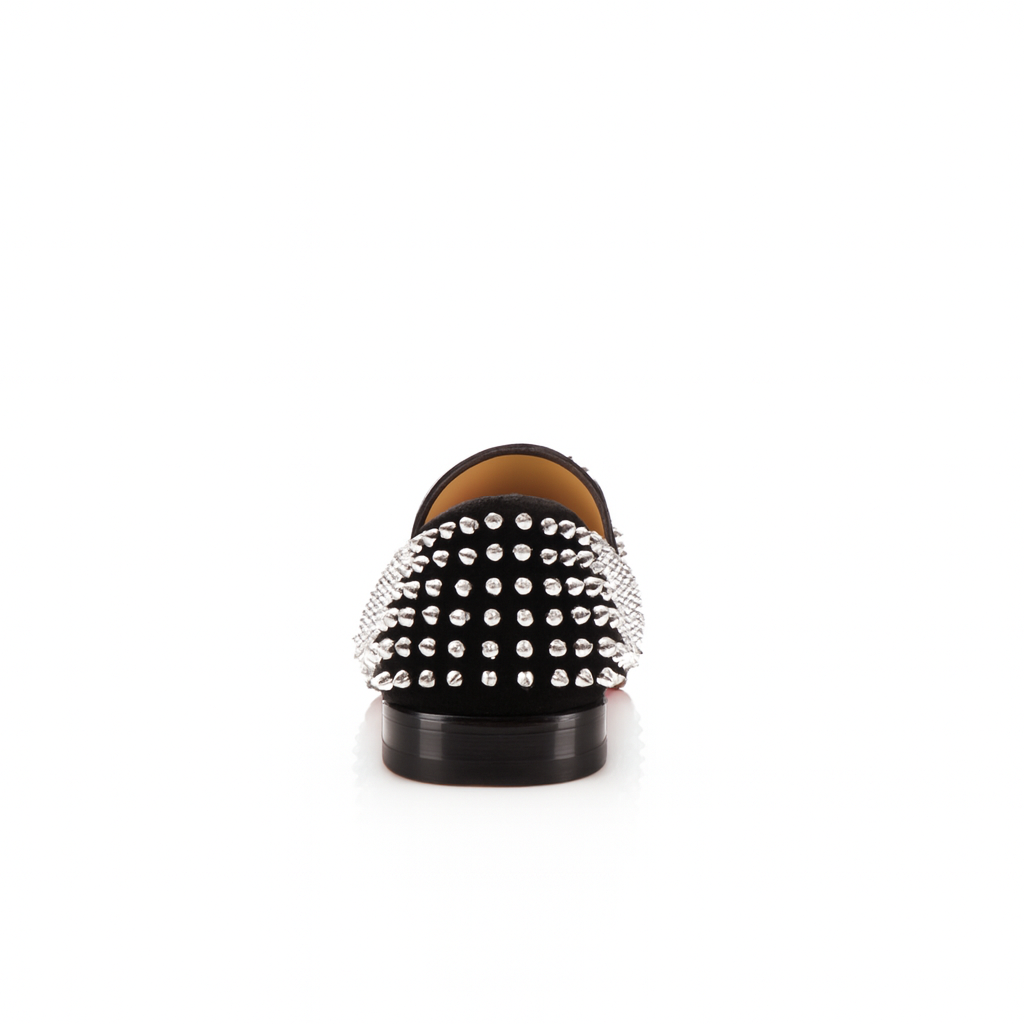 Italain Edition Spiked Slip-on Black Shoes for Men's