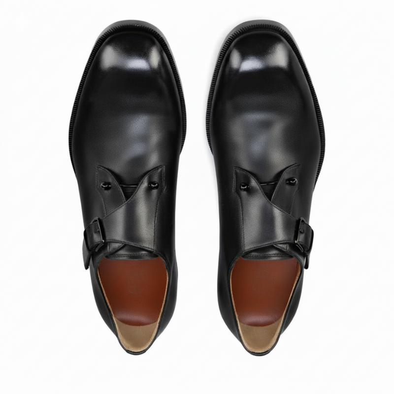 Premium Leather Single MonkStrap Shoes For Men