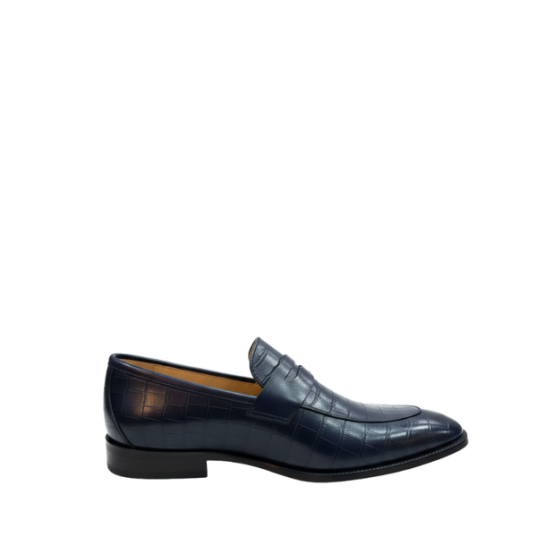 Midnight Croco Textured Luxe Loafers