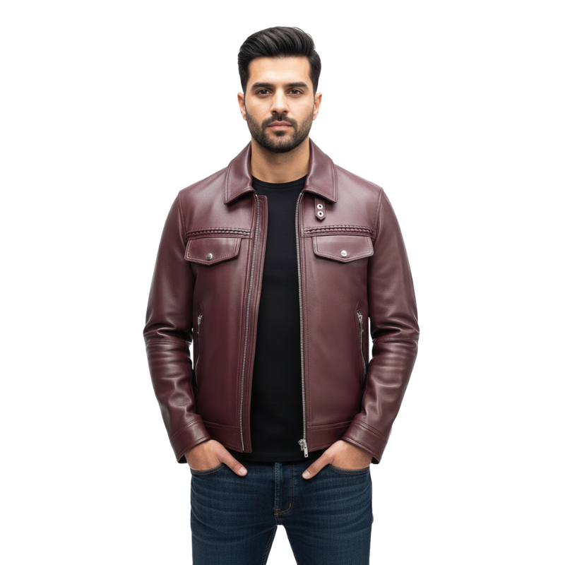 Royale Leather Zipper Jacket