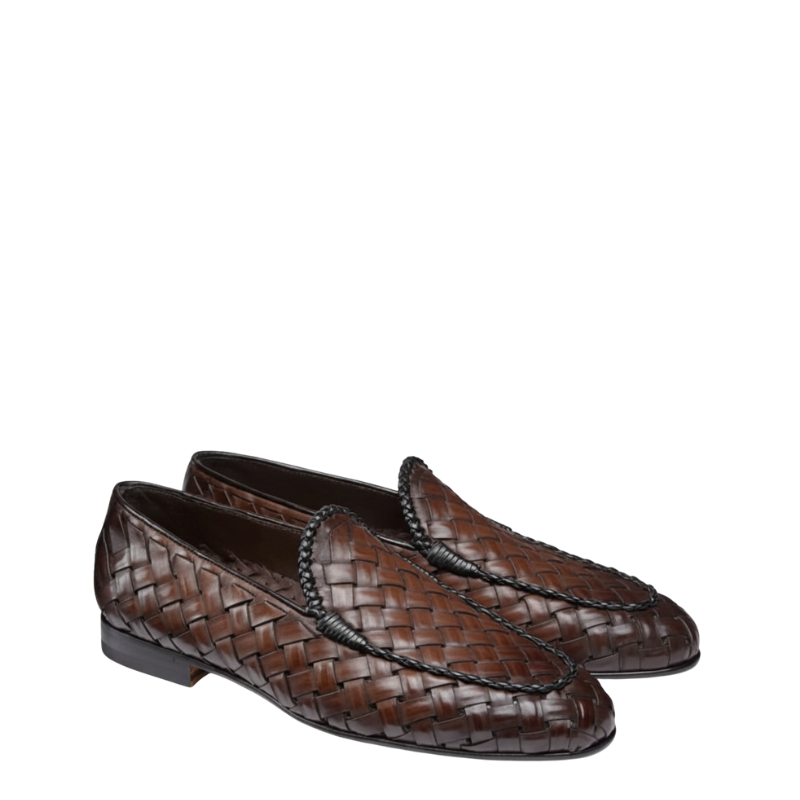 Penny Weaved Leather Loafer Hand Crafted
