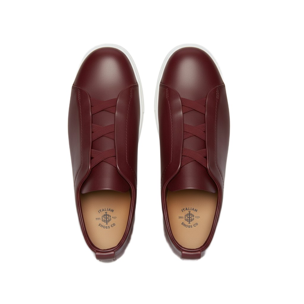 Luxury Edition Triple Stitch Leather Tan Sneaker for Men's