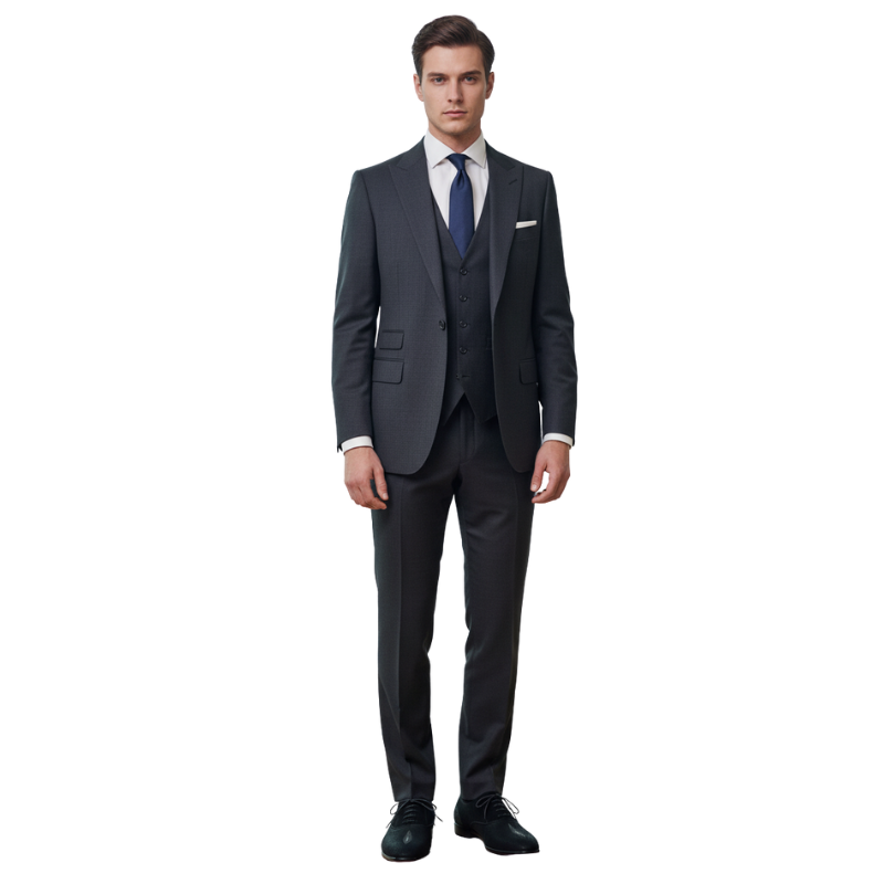 Midnight Textured Derby Shoes