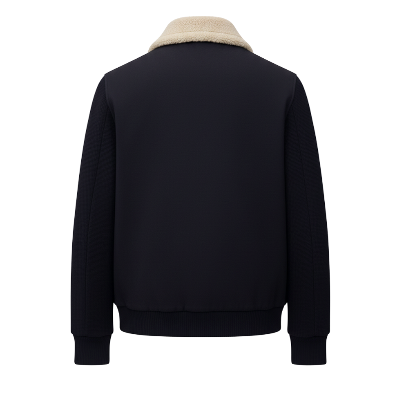 Classic Shearling-Collar Bomber Jacket