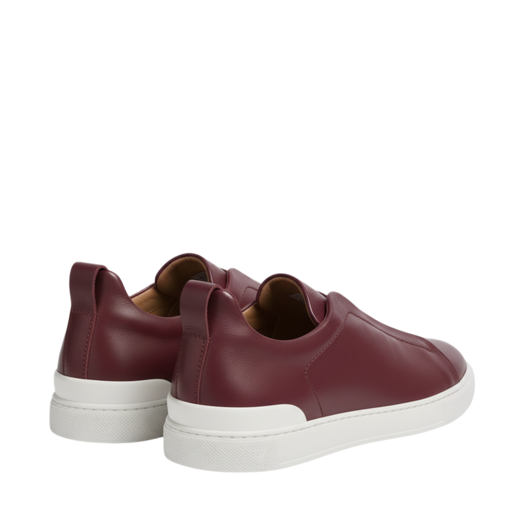 Luxury Edition Triple Stitch Leather Tan Sneaker for Men's