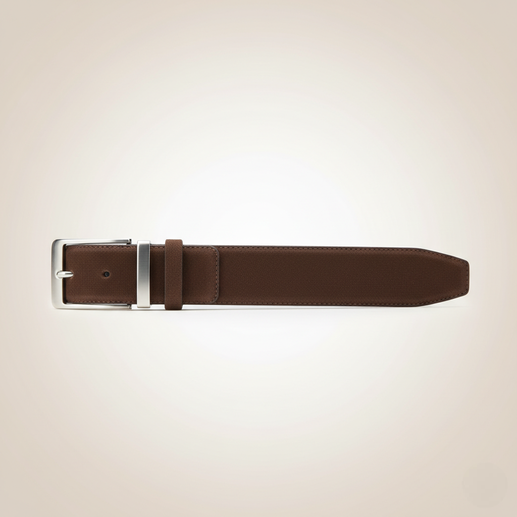 Men Suede Cognac Leather Brown Belt
