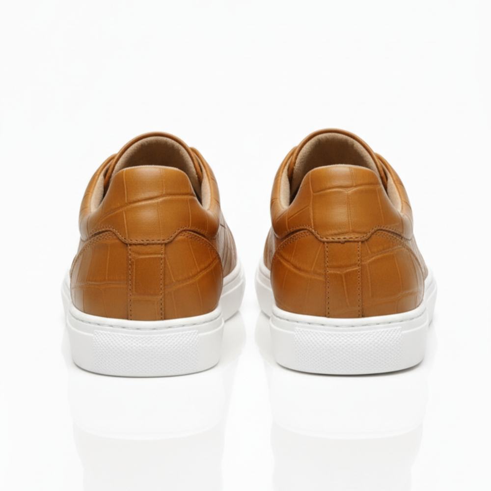 Premium Croc-Embossed Luxe Sneakers