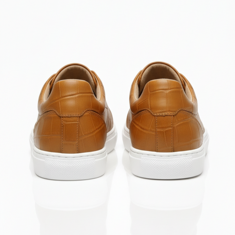 Premium Croc-Embossed Luxe Sneakers