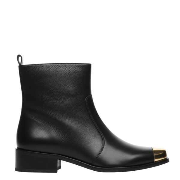 Mens Regal Leather Ankle Boots with Gold Toe