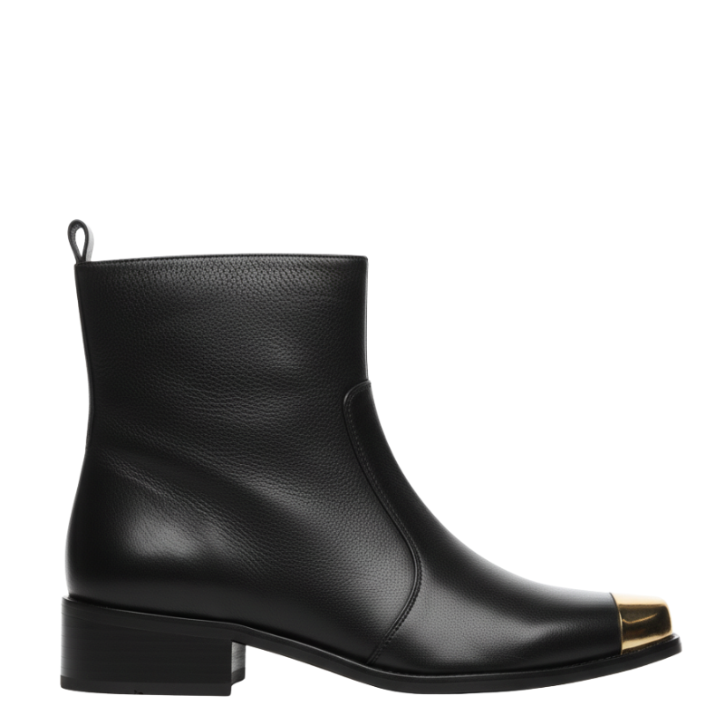 Mens Regal Leather Ankle Boots with Gold Toe