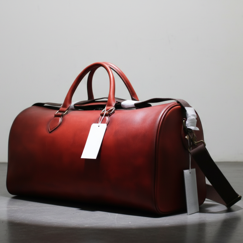Mahogany Drift Leather Duffle Bag