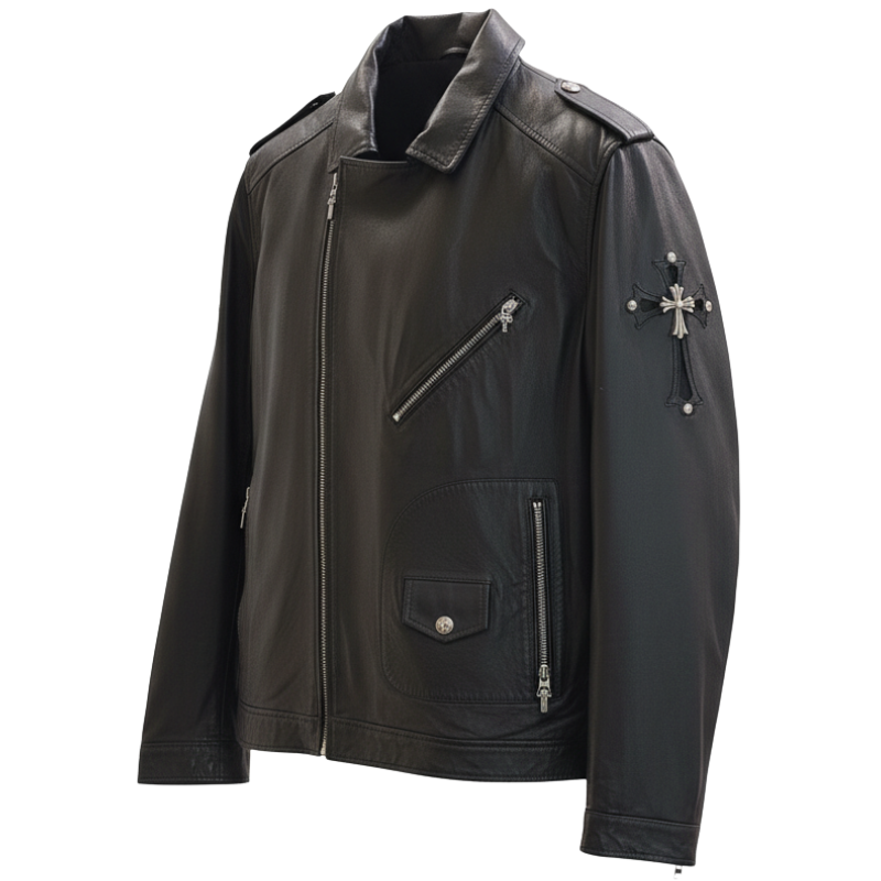 Regal Noir Phantom Rider Moto Leather Jacket