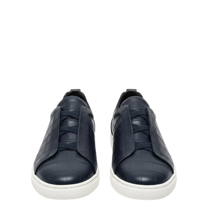 Croc-Embossed Italian Luxe Slip-On Sneakers