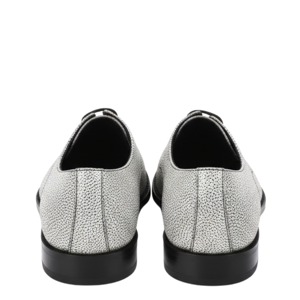 Italian Pebble Exotic Fish Skin Leather Luxe Derby