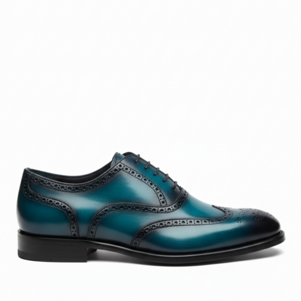 Italian Leather Luxe Patina Wingtip Oxfords