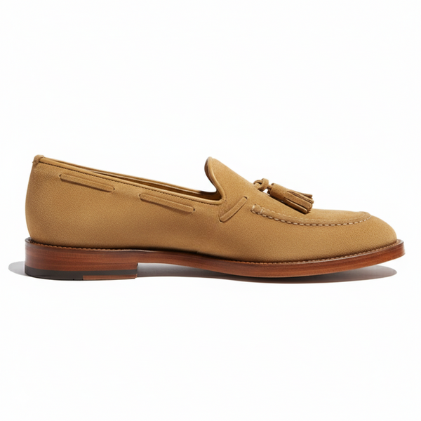 Tassel Suede Leather Loafer - Tan