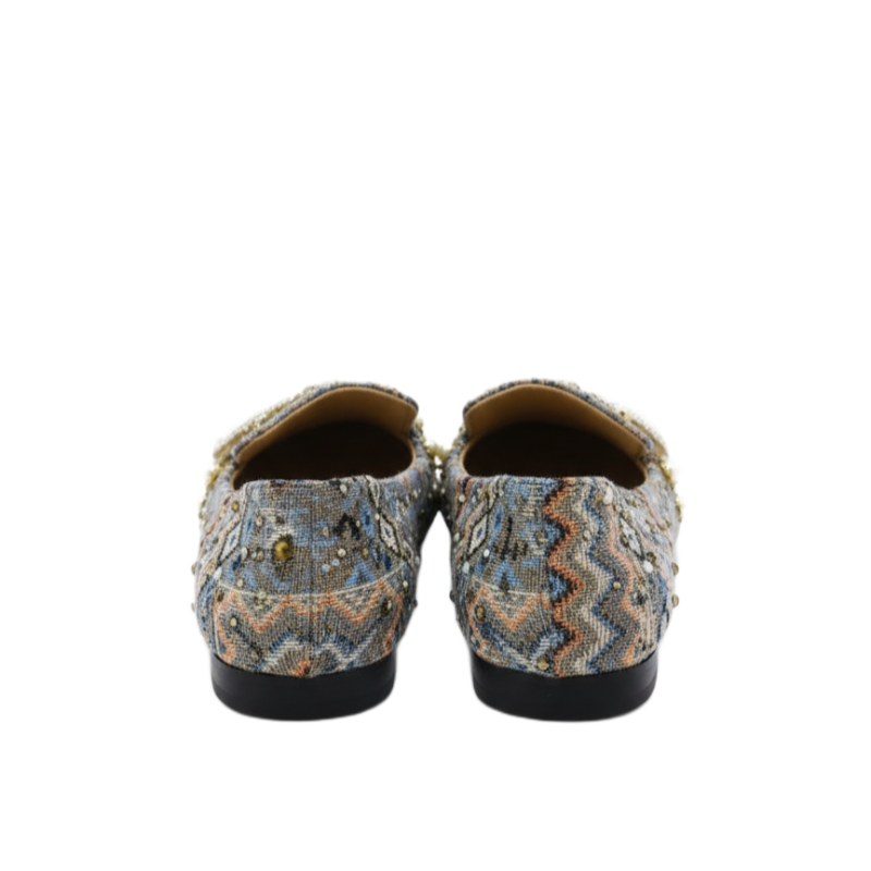 Royal Mosaic Pearl Embroidered Loafers