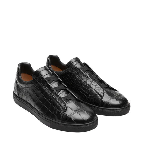 Premium Croc Embossed Luxe Sneakers