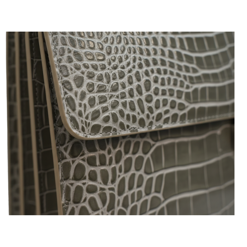 croco Verdant Sovereign Leather Briefcase