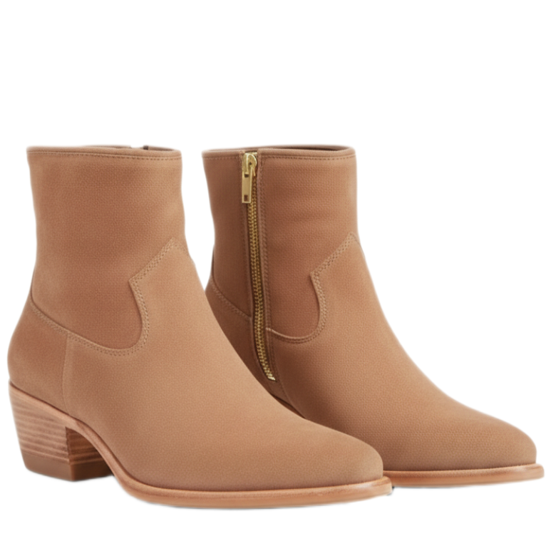 Italian Suede Luxe Zip Ankle Boots