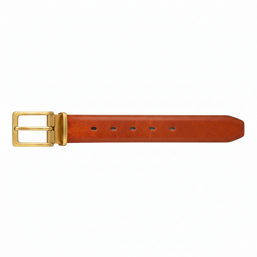 Men Solid Buckle Casual Leather Reversible Belt