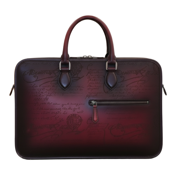 Luxury Handcrafted Printed Leather Briefcase