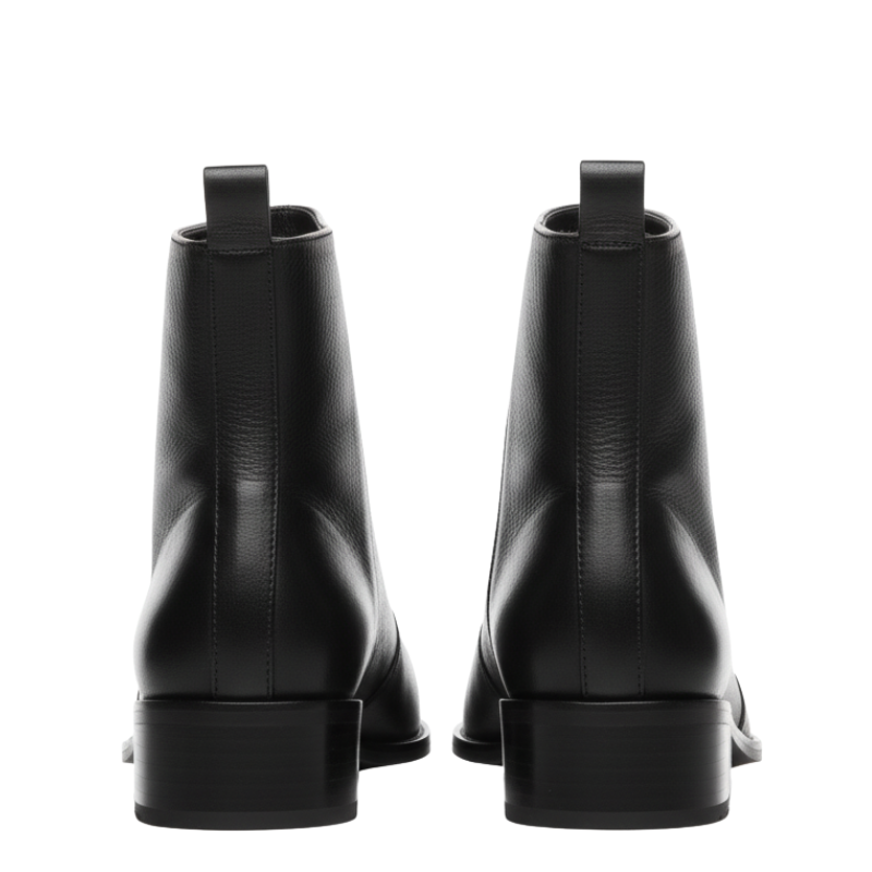 Mens Regal Leather Ankle Boots with Gold Toe