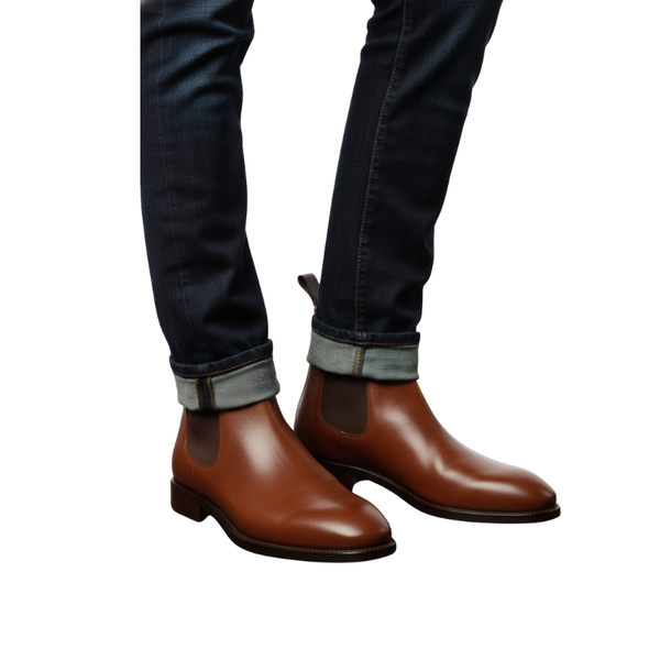 Polished Sienna Eclipse Chelsea Boots