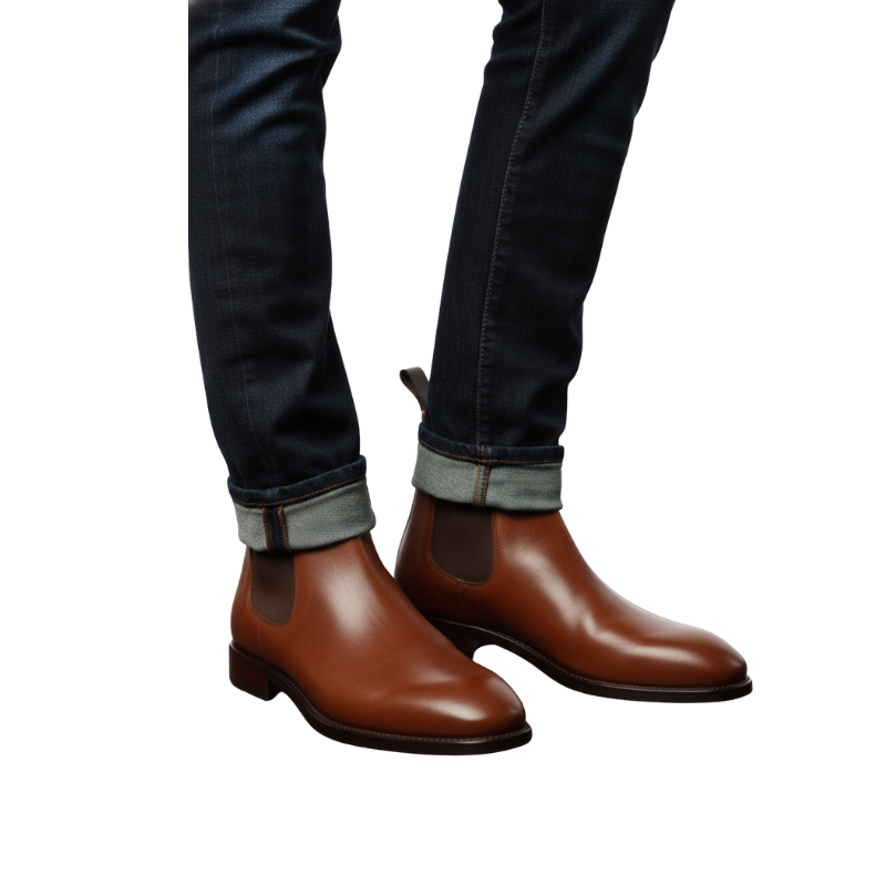 Polished Sienna Eclipse Chelsea Boots