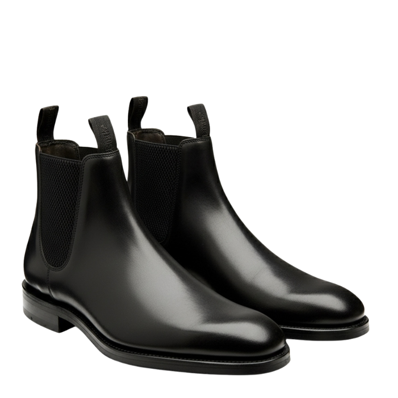 Luxury Mid-Top Pure Solid Leather Chelsea Boot