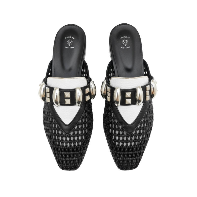 Luxury Studded Mesh Mule