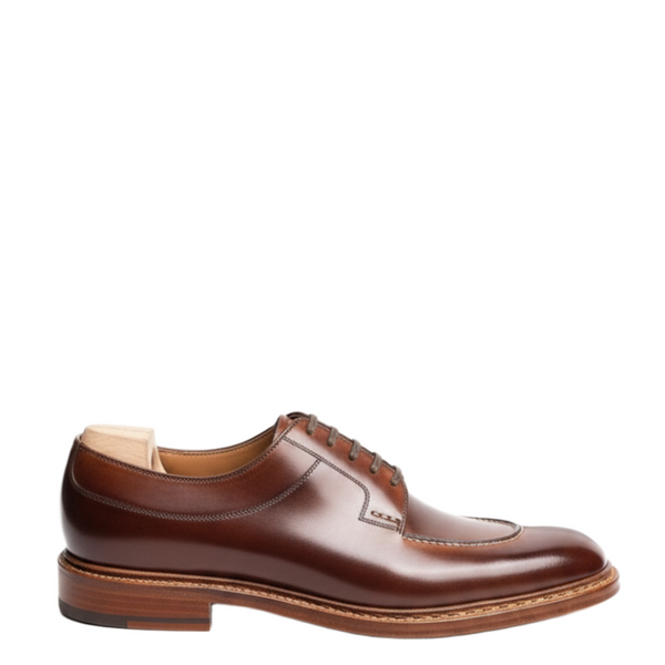 Men's Leather Derby Shoe Designer - Brown