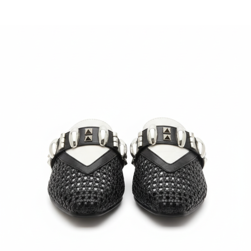 Luxury Studded Mesh Mule